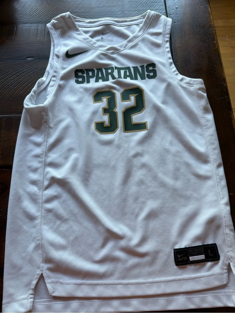 Nike White Basketball Jersey with Black Label